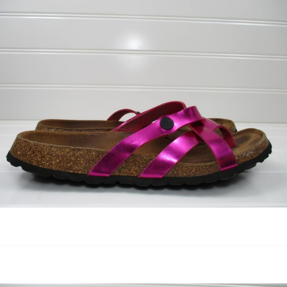 Betula By Birkenstock Metallic Pink Strappy Thong Flip Flop Slip On Sandal EU 40